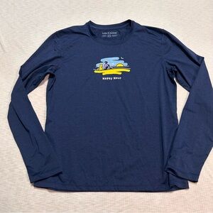 Life is Good Active Long Sleeve Shirt Women XS Dry Wicking Outdoor Happy Hour‎